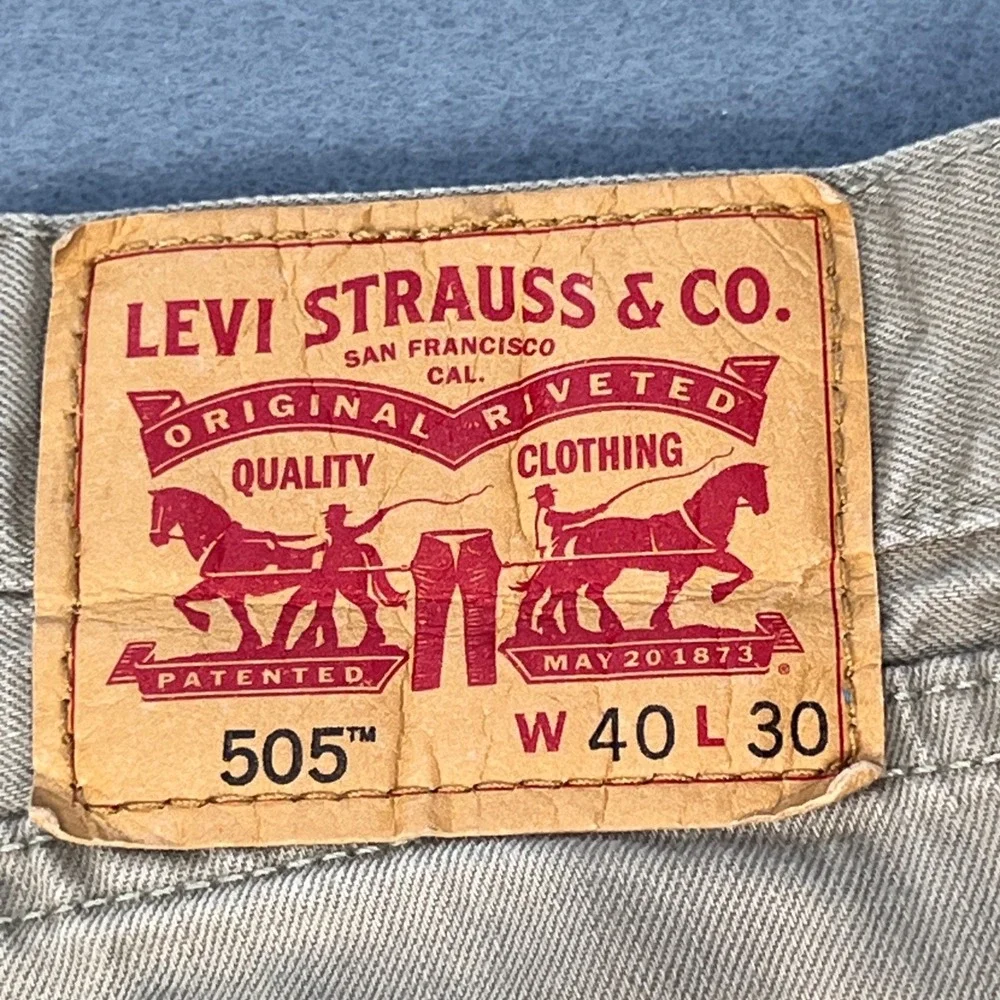 Levis Tan Khaki 505 Regular Straight Leg Pants Mens 40x30